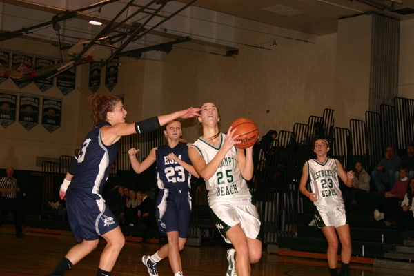Westhampton Beach's Kristen Polan heads to the hoop. 