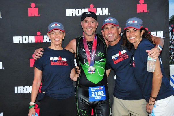Dean Bruno is ecstatic after finishing the Lake Placid Ironman.