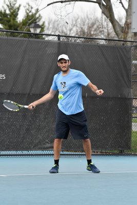 Jeremy Dubin competing in singles. JOHNS HOPKINS ATHLETICS