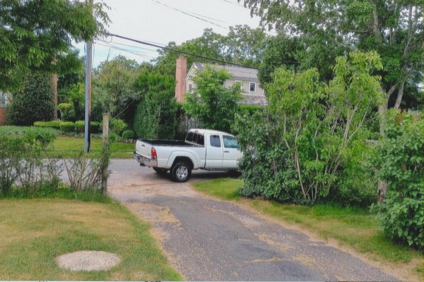A truck parked on Layton Avenue blocking the driveway of resident Donna Nieto. COURTESY DONNA NIETO