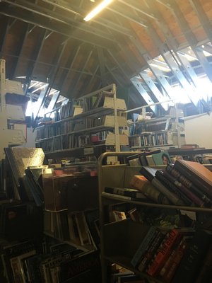 Part of the storage space to be renovated in the Westhampton Free Library. BY ERIN MCKINLEY