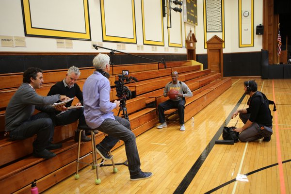 Longtime Bridgehampton boys hoops coach Carl Johnson was prominently featured in the Killer Bees documentary. HILARY MCHONE
