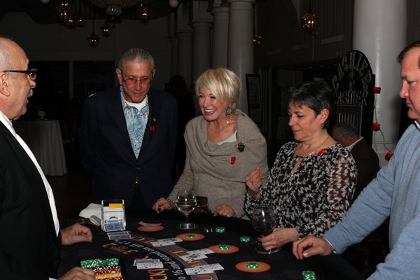 Harvey and Leni Goldsmith and Barbara Smith at the Westhampton Kiwanis ‘Casino for a Cause” at Ocean Resort at Bath and Tennis on Saturday night. Neil Salvaggio