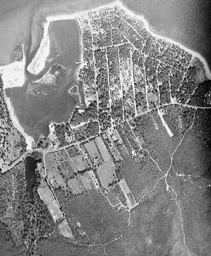 An aerial photo of Trout Pond in 1947.