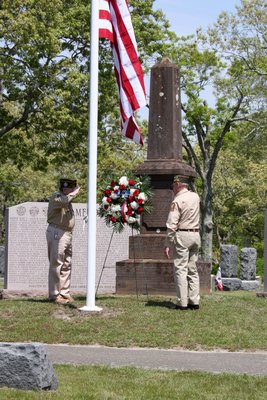 Memorial Day was observed with a ceremony at the War Memorial in the Westhampton Cemetery on Monday