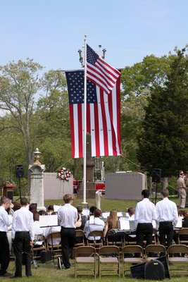  at a ceremony at the War Memorial in the Westhampton Cemetery on Monday