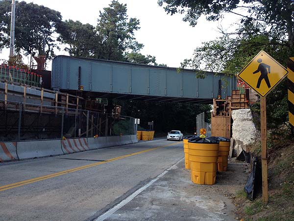 North Road in Hampton Bays will be closed September 10 through the end of October due to construction on the Long Island Rail Road overpass. CAROL MORAN