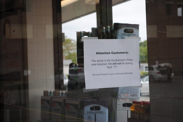 Shoppers outside the Westhampton Beach Waldbaum's on Friday