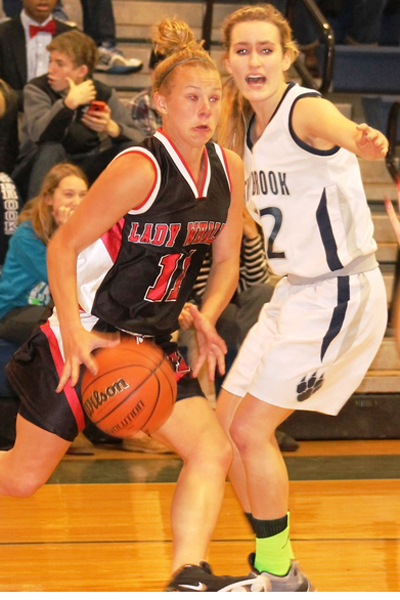 Lady Whaler Kasey Gilbride drives to the hoop. KERRY MONACO