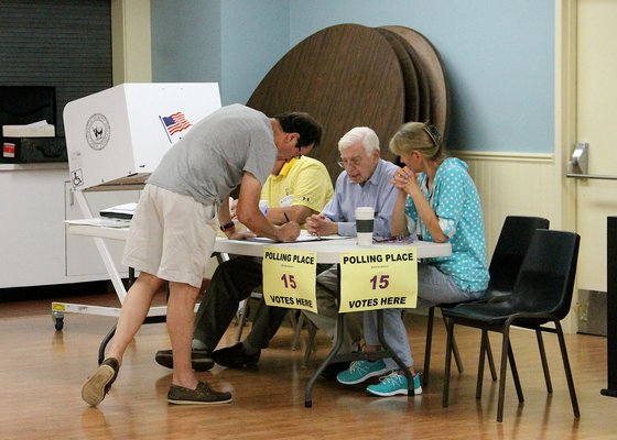Registered Democrats in Springs cast their ballots in Tuesday’s Congressional primary. KYRIL BROMLEY