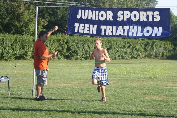 Children participated in the fourth annual Quogue Field Club Junior Sports Teen Triathlon on Saturday. CAILIN RILEY