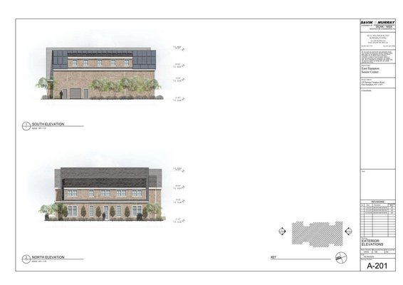 The lateral schematics for the new East Hampton Senior Community Center. COURTESY SAVIK & MURRAY