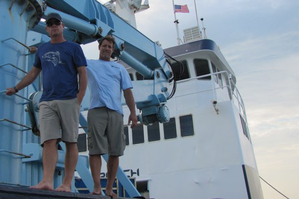 The Ocearch team is fishing off the South Fork for the next two weeks in hopes of tagging a juvenile great white shark. Michael Wright