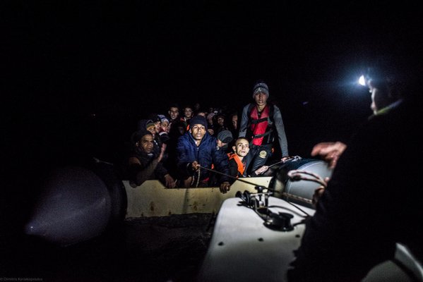 One of the nightly rescues Mr. Miller took part in during his time in Lesvos