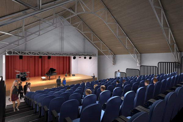 A rendering of what the new theater room at the Montauk Playhouse will look like.    COURTESY MONTAUK PLAYHOUSE COMMUNITY CENTER FOUNDATION