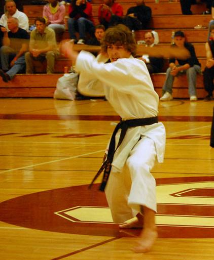  launches an attack during Sunday's grand championship competition at the American Federation of Martial Arts 20th International Tournament & Conference at Southampton High School. JAMES HAAG