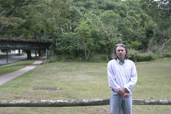 Bruce Siska and other neighbors are concerned about the visual impact of the LIRR removing all vegetation from alongside hundreds of feet of railroad tracks near North Main Street and Accabonac Road in East Hampton Village. Michael Wright