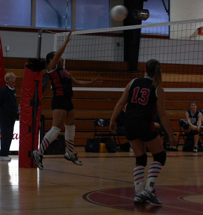 Pierson's Cindy Alvarez hits against Stony Brook at Tuesday's home match. JAMES HAAG
