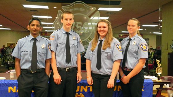Members of the Westhampton Beach Junior Fire Department spoke about their Juniors Against bullying program at the Nassau County Junior Association in Uniondale on Sunday.