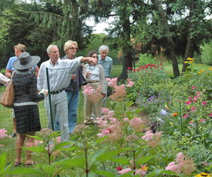 Garden manager Rick Bogusch leads a tour of the Peconic Land Trust's Bridge Gardens on Friday.