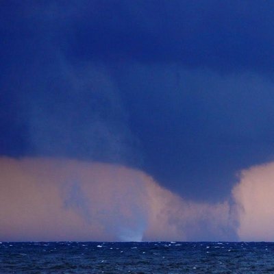 Waterspouts in the Moriches Bay on Friday morning. COURTESY OF JENNIFER GARRY