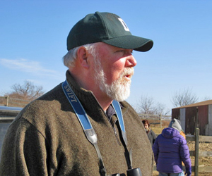 Ed Johann explaining the Seal Haulout Trail hike to a group of family and friends
