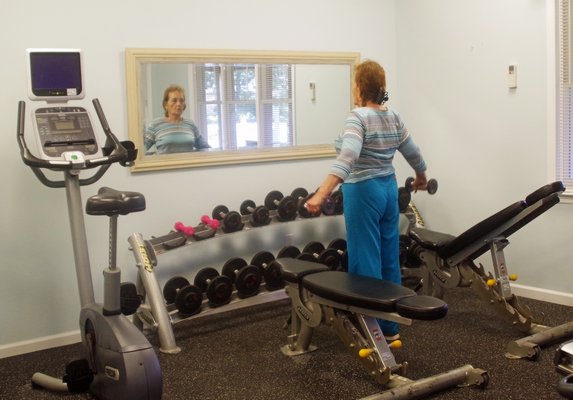 Residents of the Windmill Village II housing development using the newly-opened gym. COURTESY WORDHAMPTON PUBLIC RELATIONS