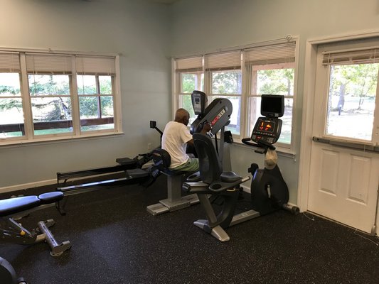 Residents of the Windmill Village II housing development using the newly-opened gym. COURTESY WORDHAMPTON PUBLIC RELATIONS
