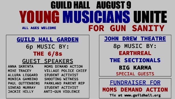  one of three music groups set to perform at Guild Hall as part of a fundraiser to prevent gun violence.           COURTESY MICHAEL CLARK