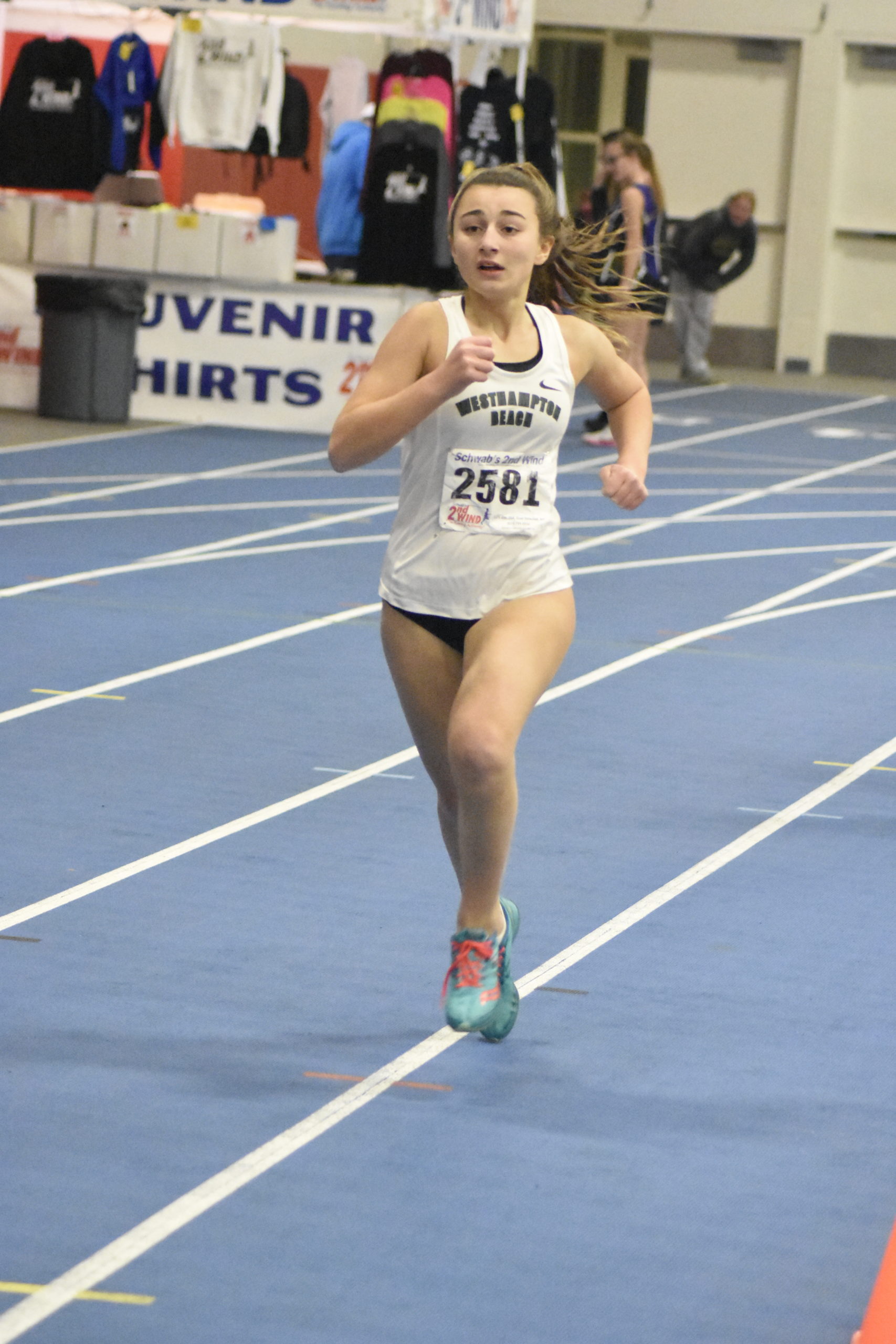 Westhampton Beach sophomore Jessica Dunn in the 600-meter run, which she placed fifth in.