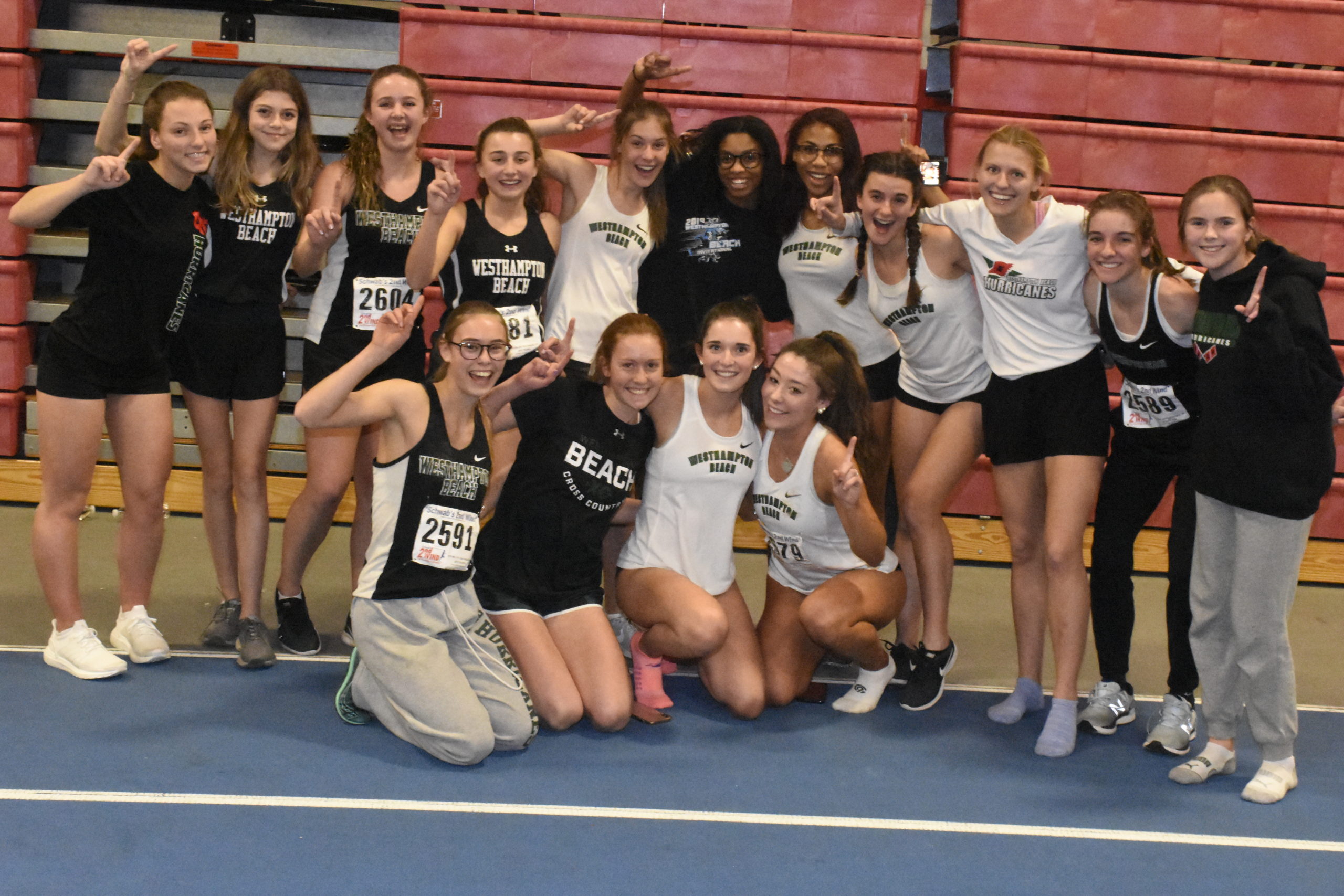 The Westhampton Beach girls indoor track team won the League IV Championships for the second year in a row on Friday night.
