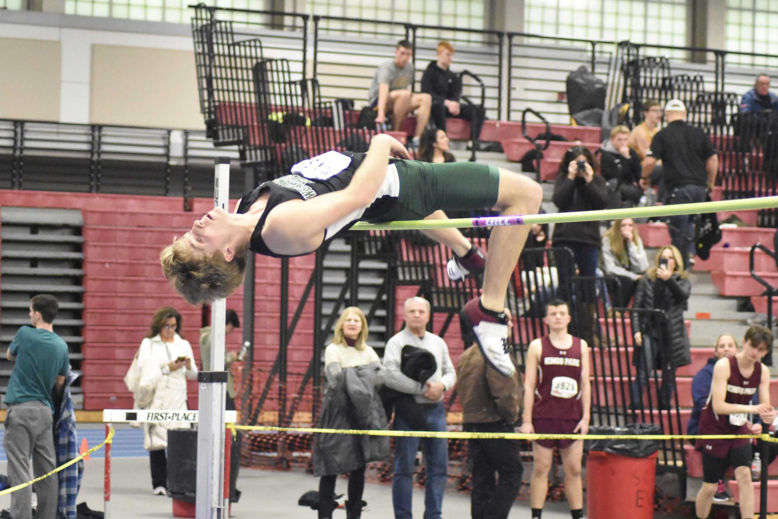 Westhampton Beach senior Jack Meigel settled for second place in the high jump.