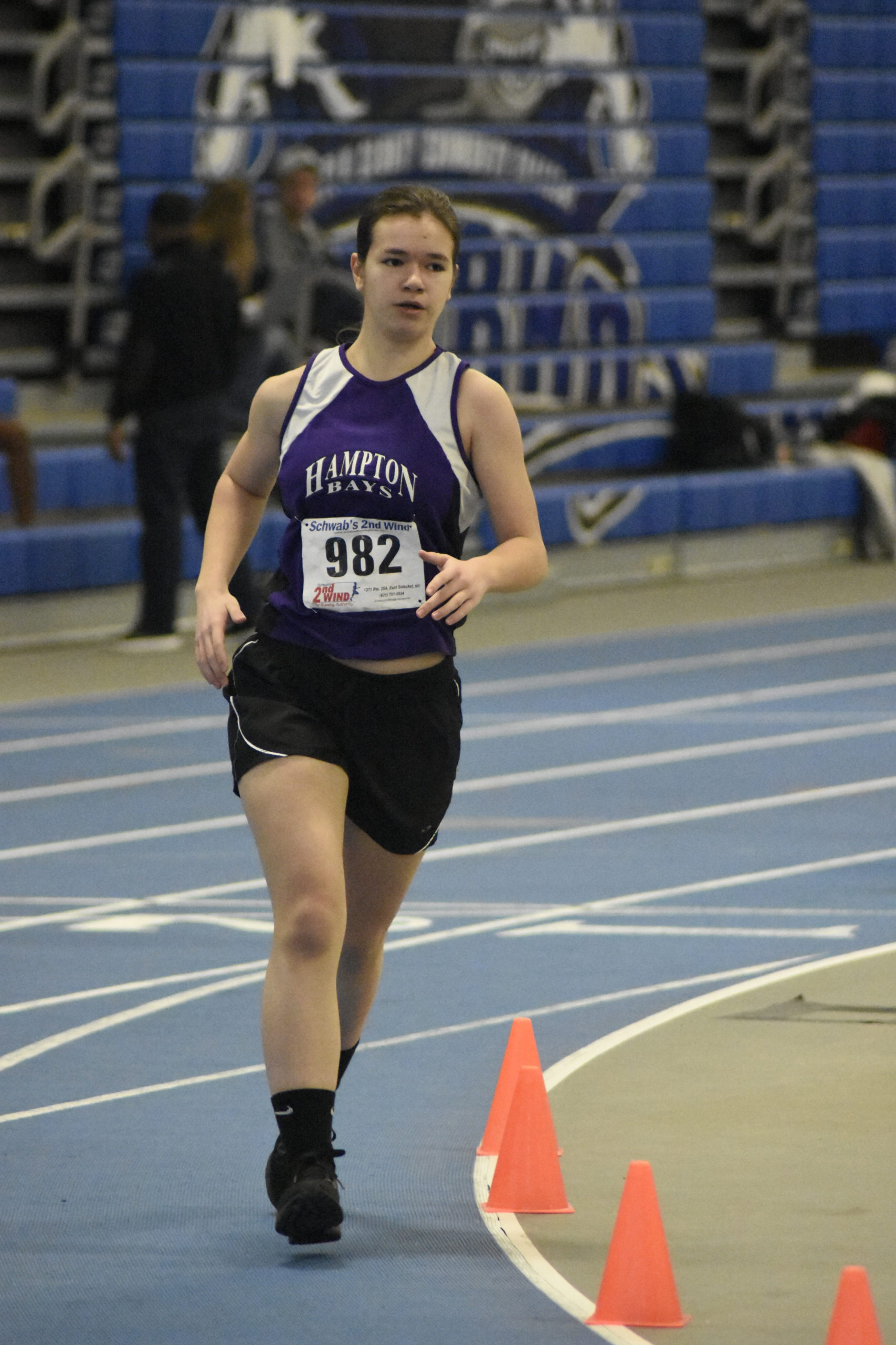 Hampton Bays sophomore Sophia Senchishin in the 1,000-meter race.