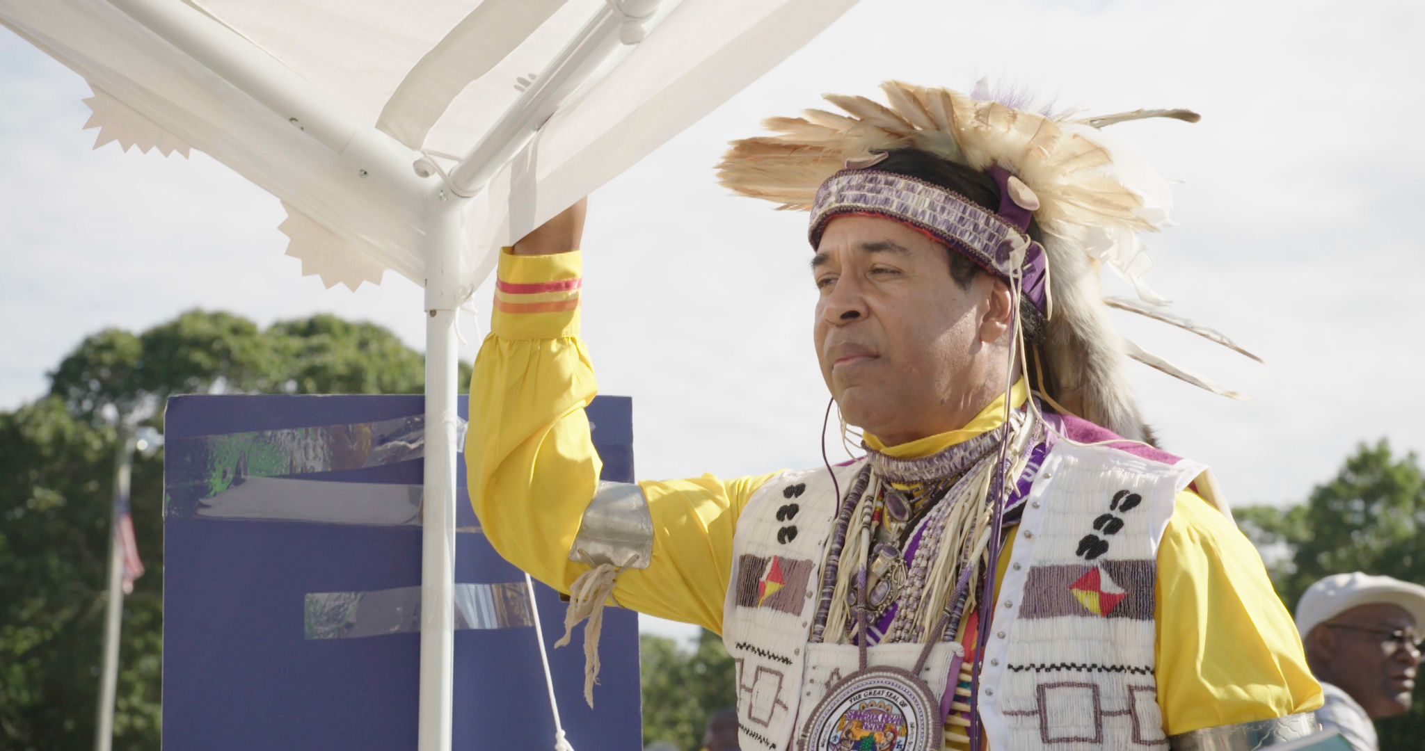 Tribal Trustee Lance Gumbs at the Shinnecock Indian Nation Powwow. TREVA WURMFELD