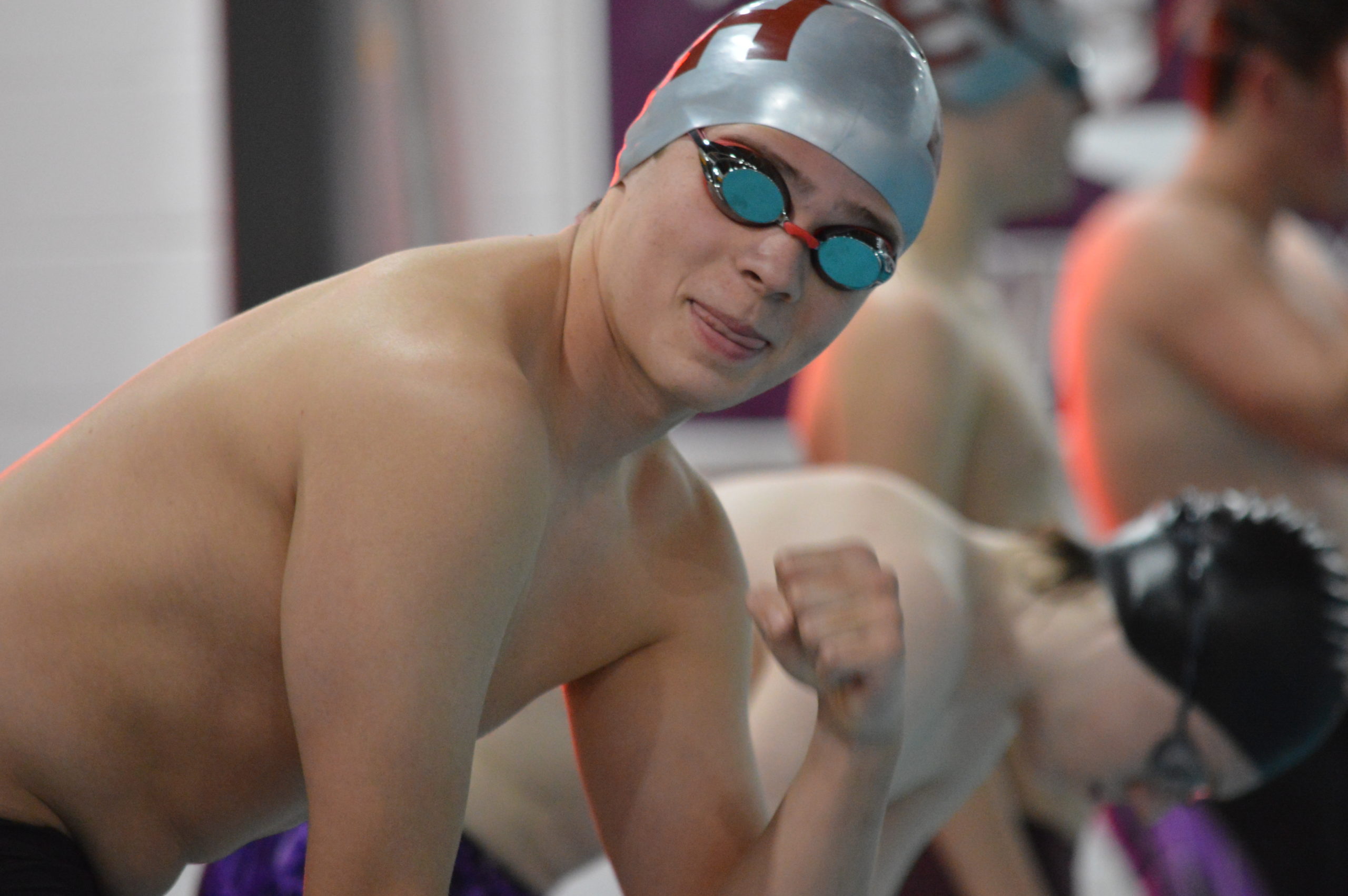 Pierson’s Nicky Badilla gets ready to swim last Thursday at the YMCA in East Hampton.