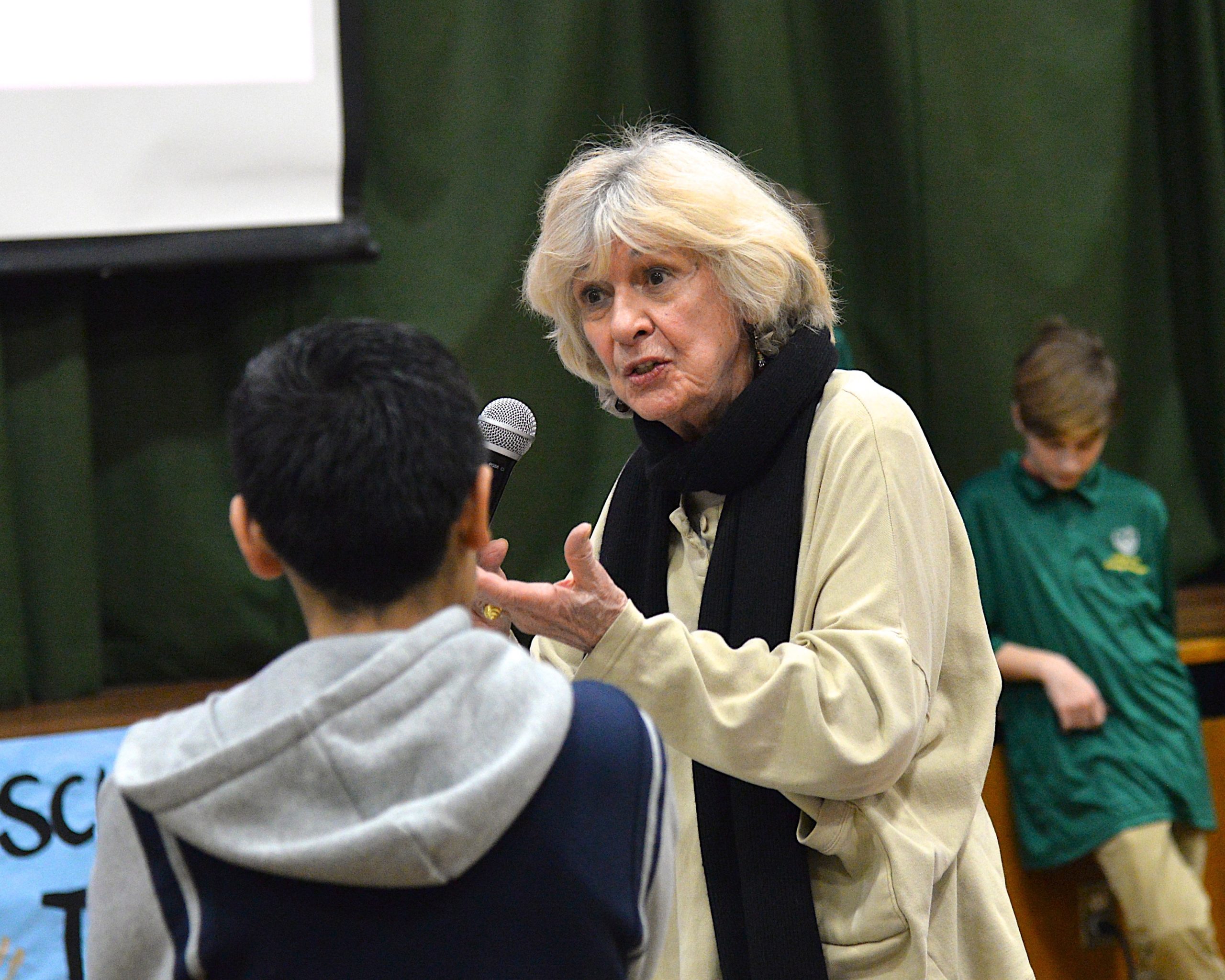 Phyllis Italiano introduces herself at the Springs School's Diversity Institute program on Friday. KYRIL BROMLEY