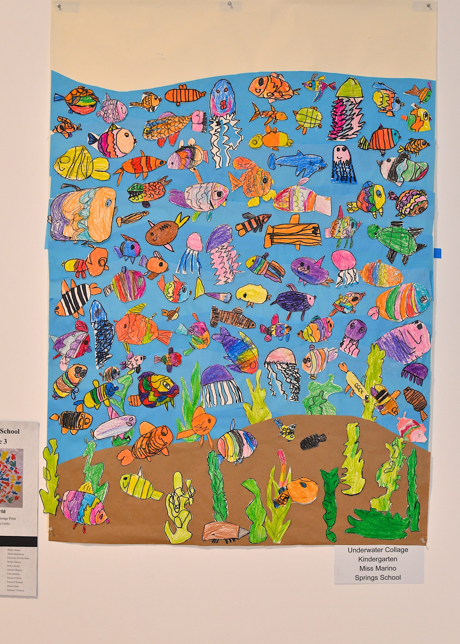 An underwater collage by Miss Marino's kindergarten class at the Springs School.   KYRIL BROMLEY