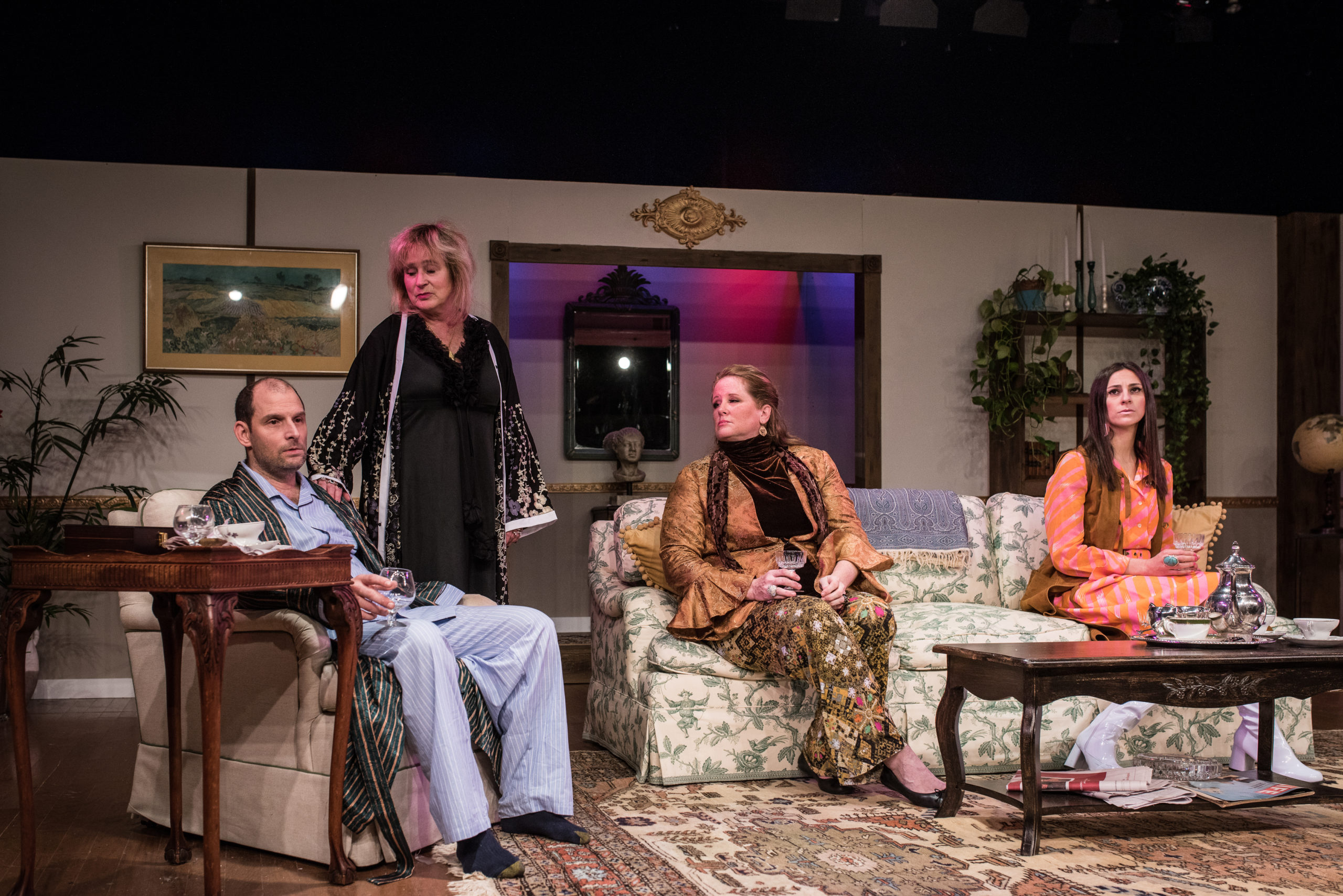 John Leonard, Bonnie Grice, Kristen Whiting and Tamara Salkin in rehearsals for Edward Albee's 