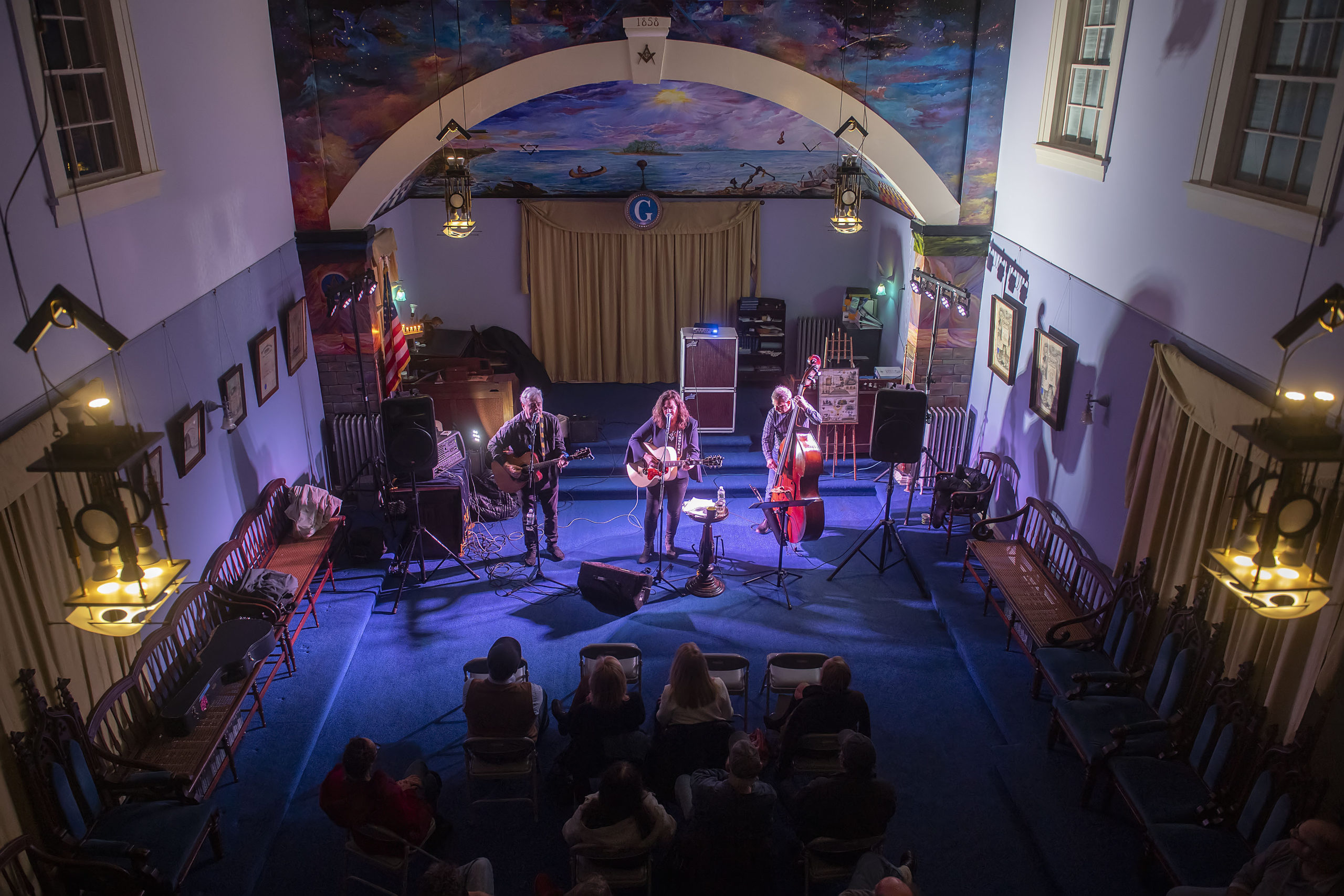 Caroline Doctorow and friends performed at the Masonic Temple located in Sag Harbor Whaling Museum on Saturday night.       MICHAEL HELLER