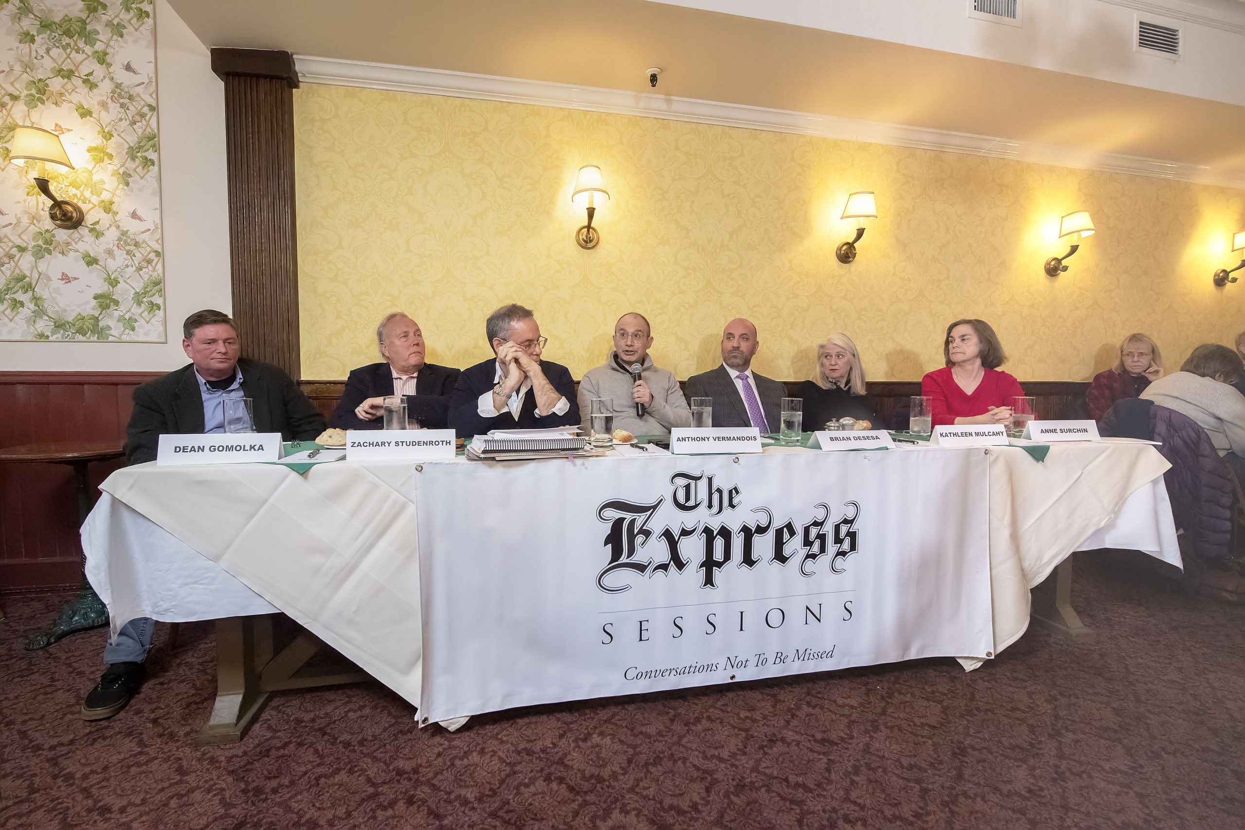 The panel during the Express Sessions: Modernizing History event at the American Hotel on Friday.    MICHAEL HELLER