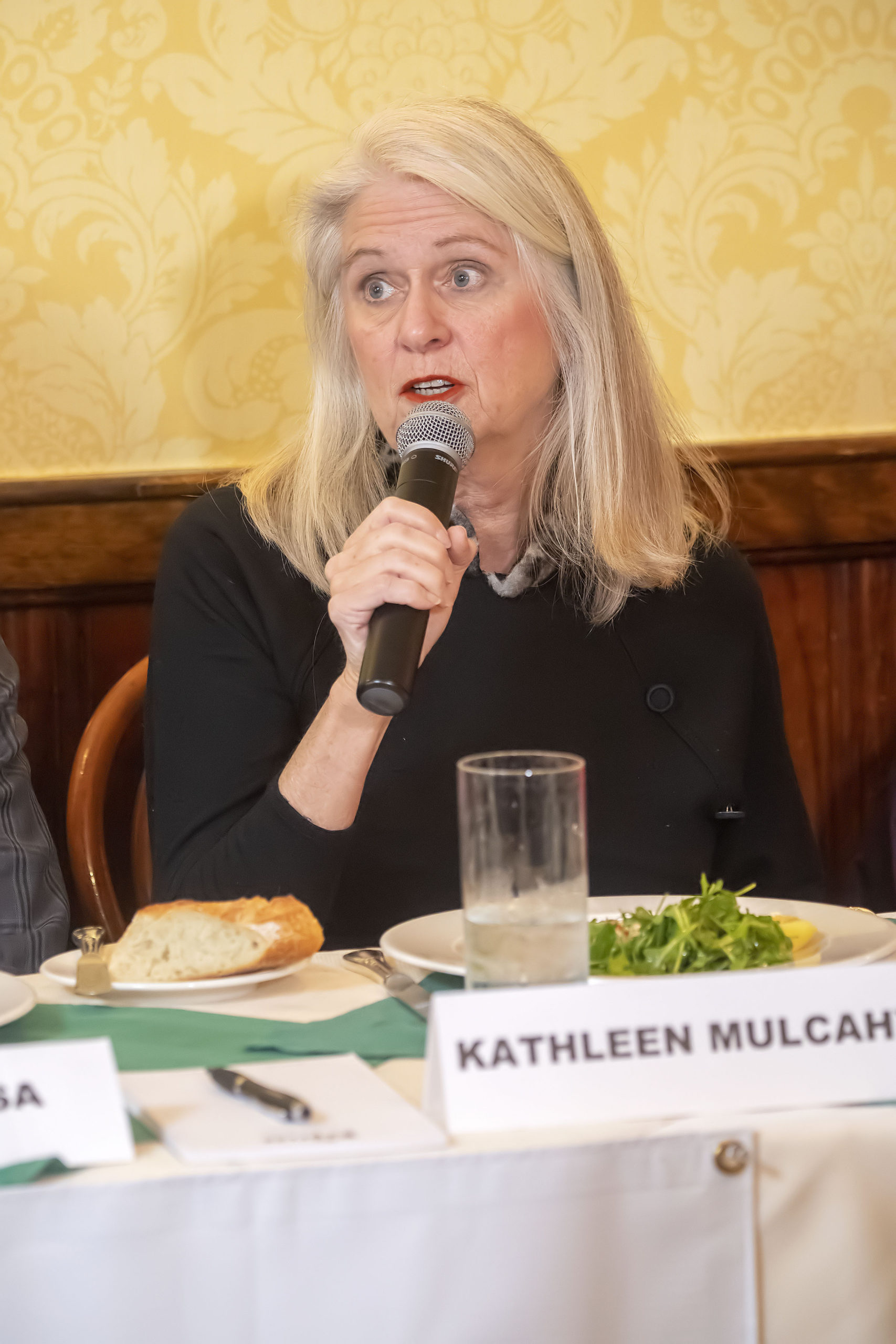 Sag Harbor Mayor and panelist Kathleen Mulcahy at the Express Sessions: Modernizing History event on Friday. MICHAEL HELLER