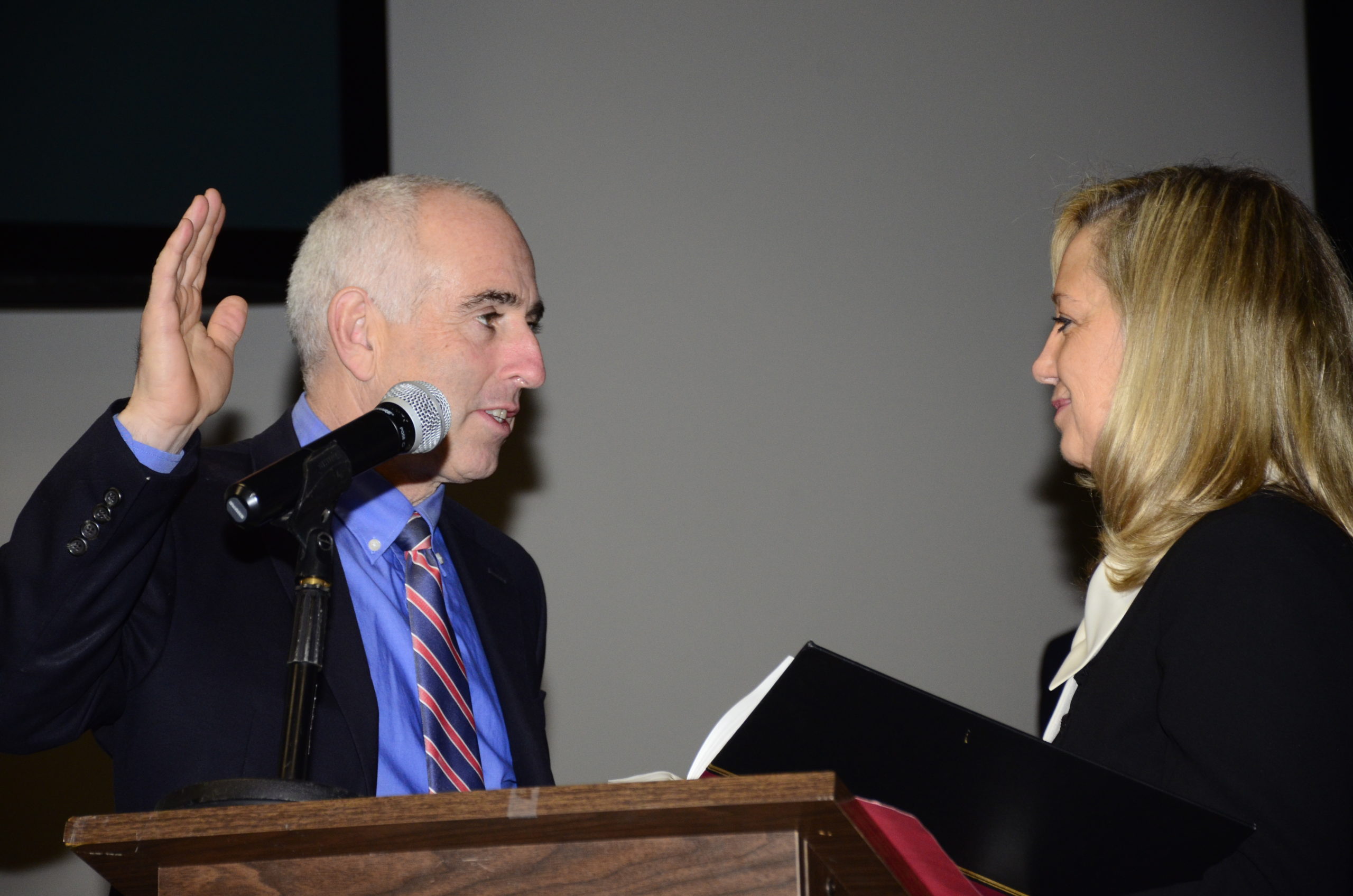 Southampton Town Supervisor Jay Schneiderman was sworn into a third term on Tuesday. GREG WEHNER