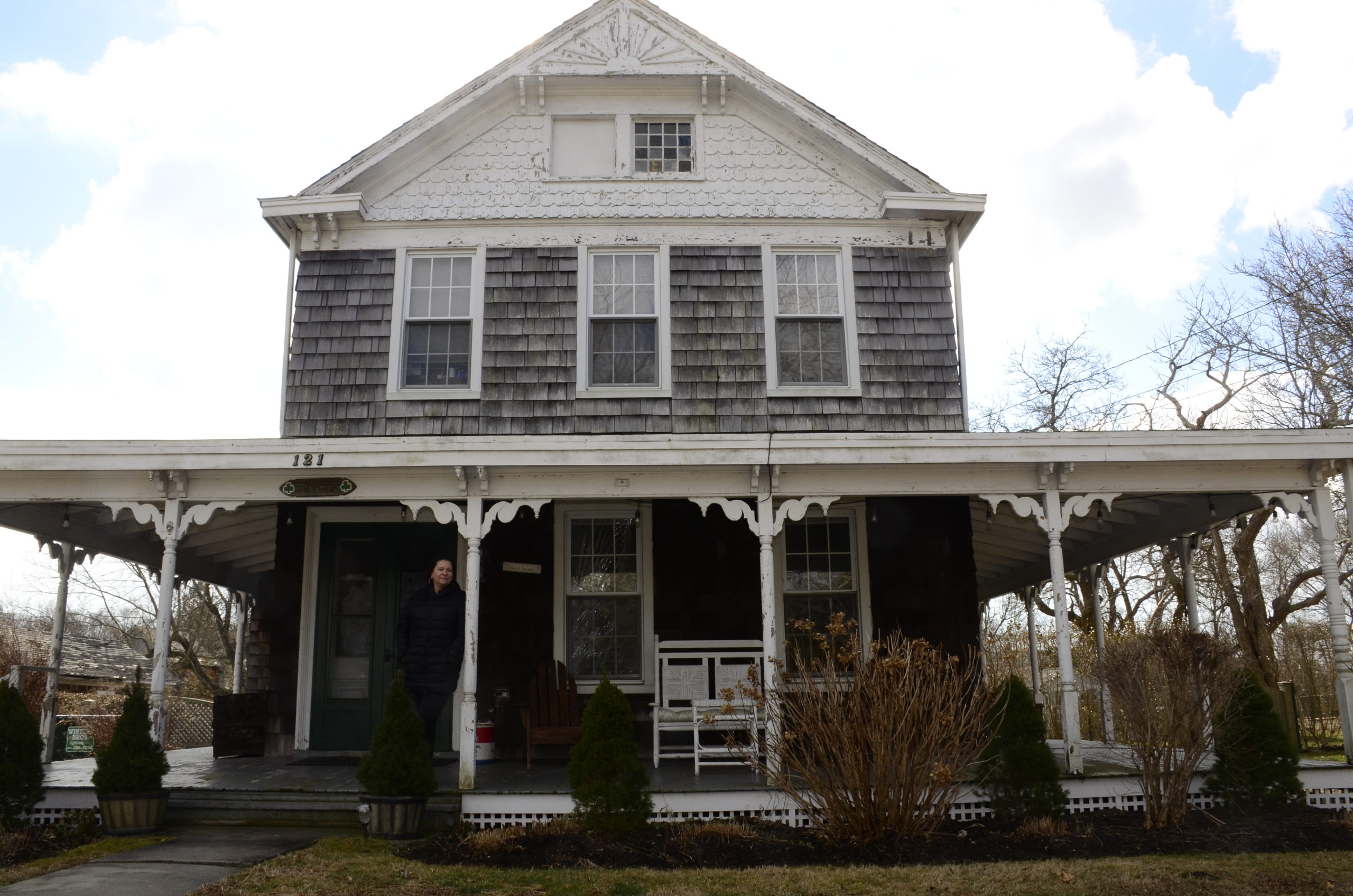 Eleanor Kobel and her family live in the Topping-Raynor House in Westhampton, which was recently designated as a historic landmark by the Town of Southampton. GREG WEHNER