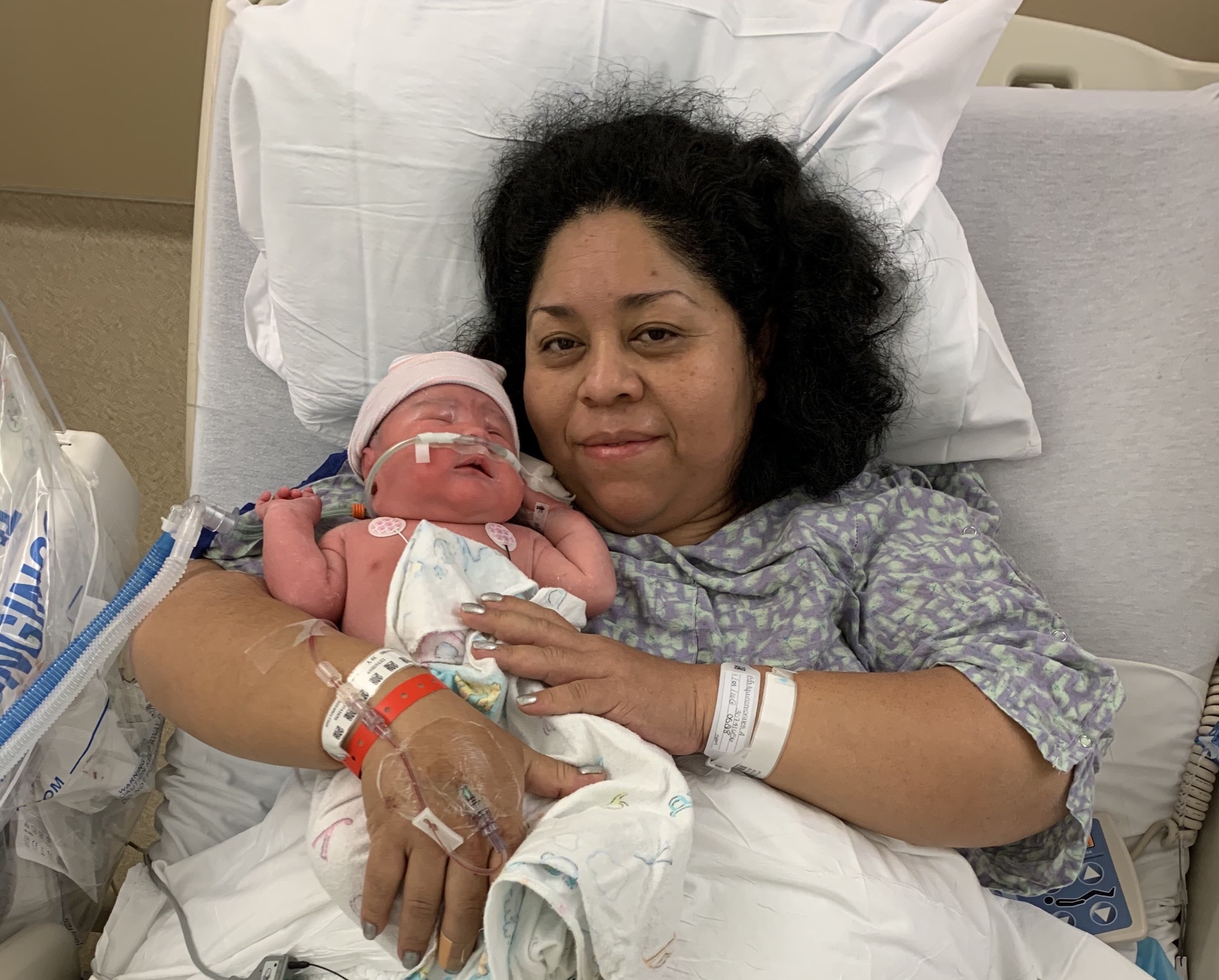 April Aleyna Aquino, daughter of Antonia Aquino M of Westhampton Beach, was the first baby born this year at  Stony Brook University Hospital. April weighed 8 pounds, 8 ounces, and was born at 5:28 a.m. on New Year's Day. She is Antonia's third child. 