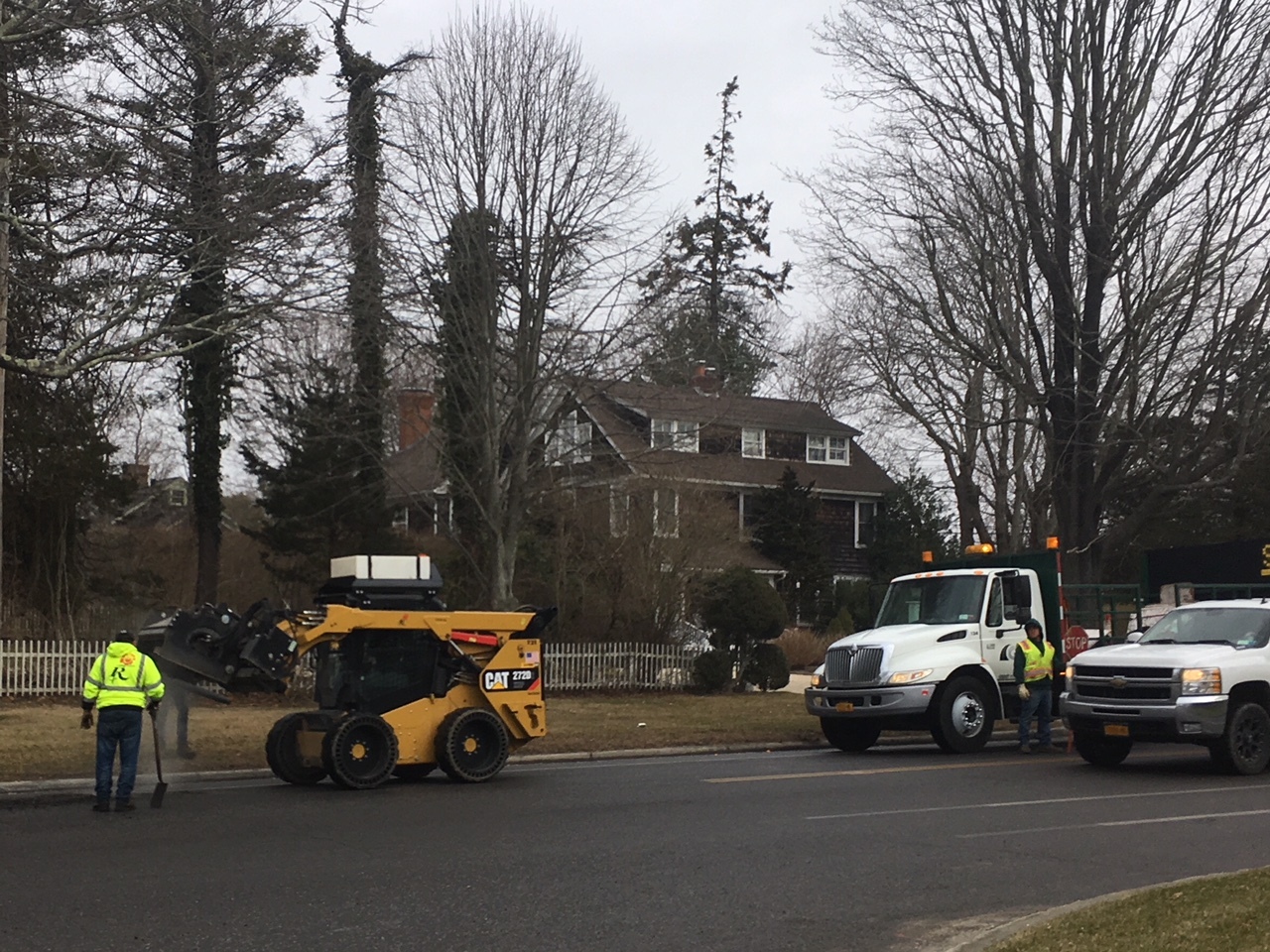 Southampton Village workers took advantage of balmy temps Friday, and filled in potholes on Hill Street.
KITTY MERRILL