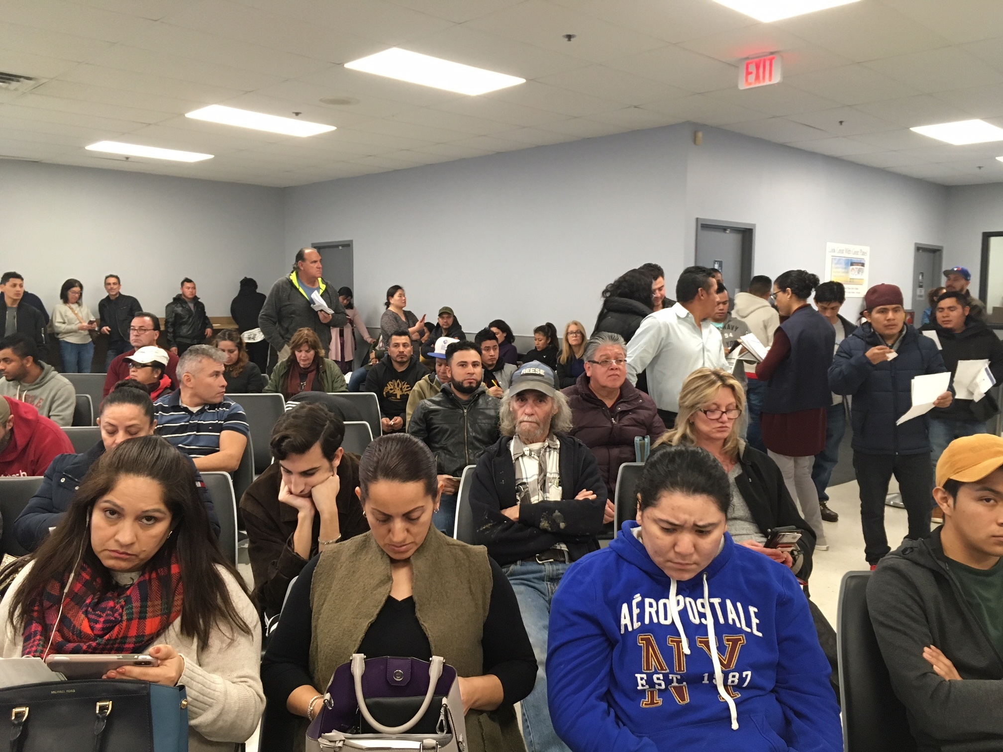 Drivers and those hoping to become them filled the waiting room at the Department of Motor Vehicles in Riverhead on Thursday, January 16. KITTY MERRILL
