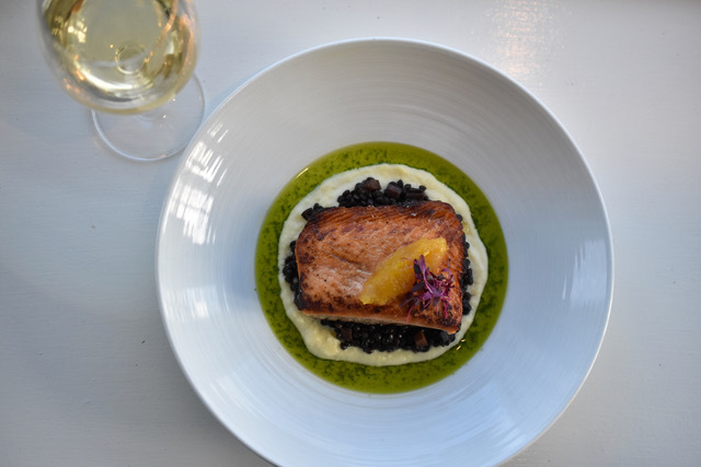 A salmon dish from View Restaurant in Oakdale.