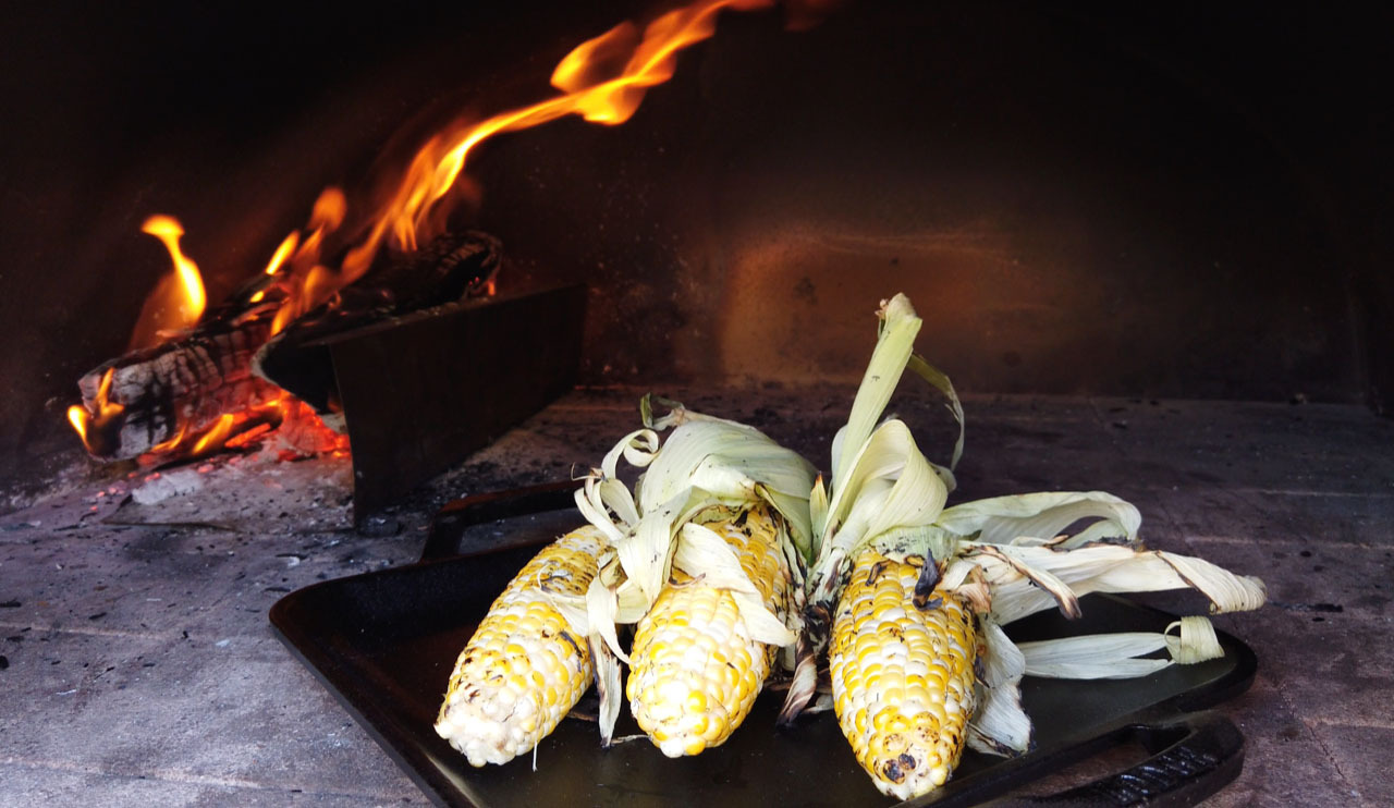 Chef George's wood oven roasted corn.