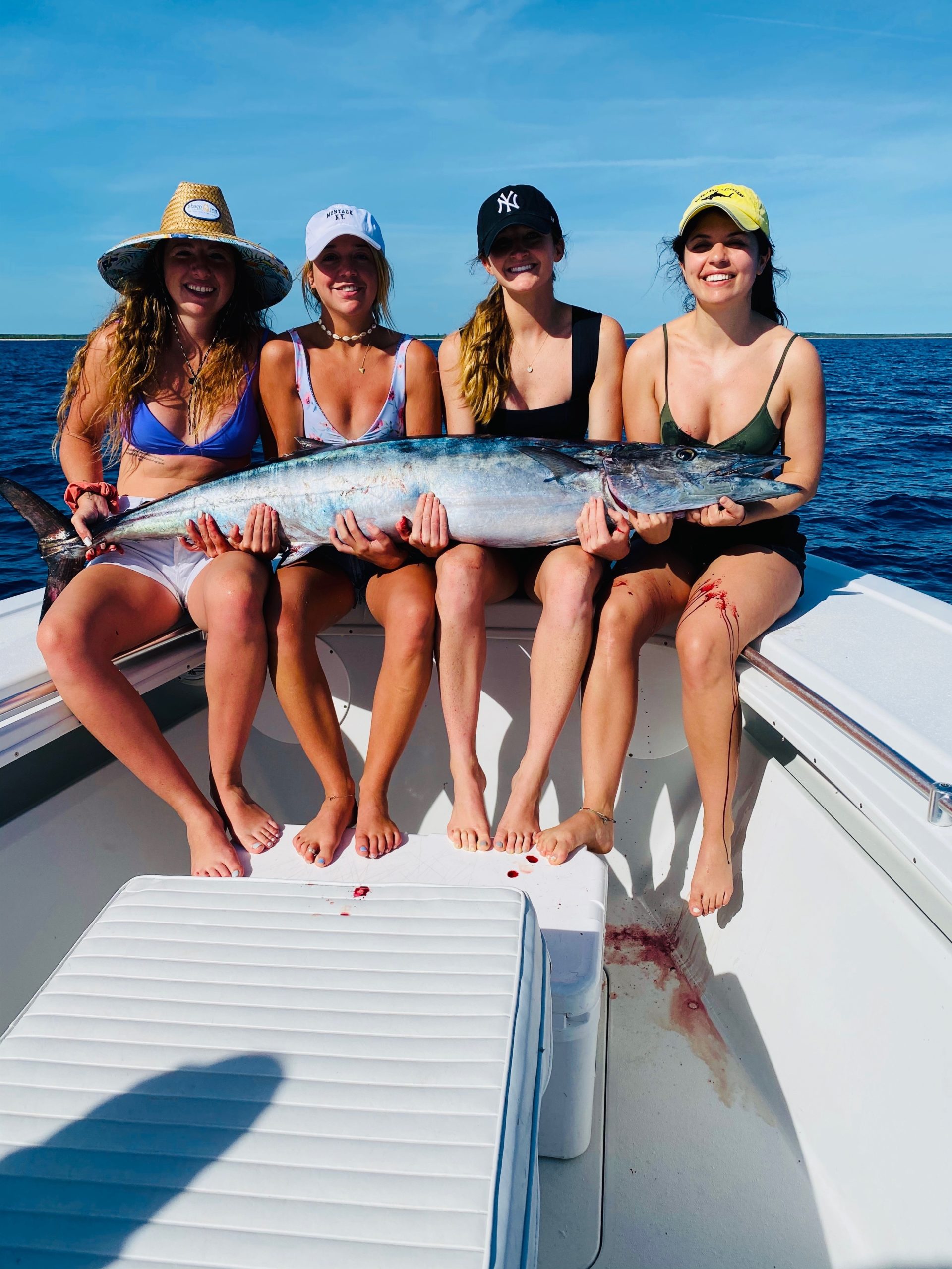 Jacqueline Shilen of Westhampton and Chessie Abplanalp of Montauk, along with Sophie and Hannah Rossitch, decked this big wahoo last week in the Bahamas.