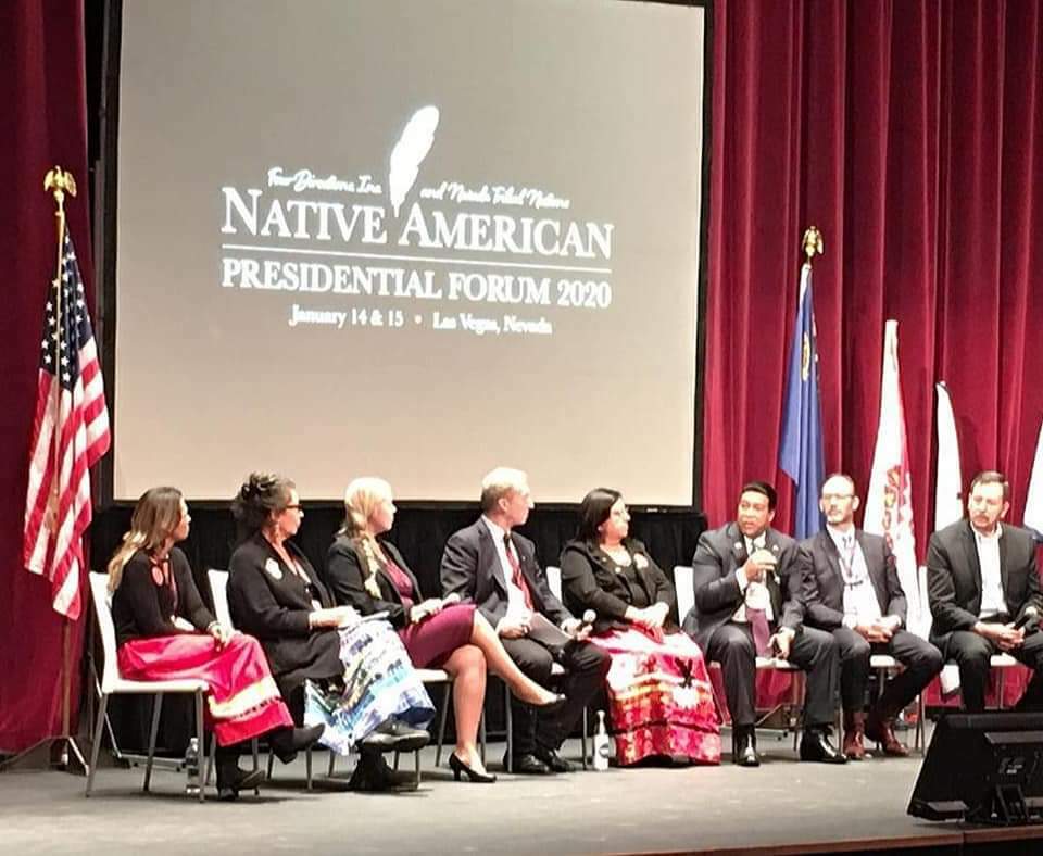 Shinnecock Nation Vice Chairman of the Council of Trustees Lance Gumbs At The Second Annual Native American Presidential Forum In Las Vegas.